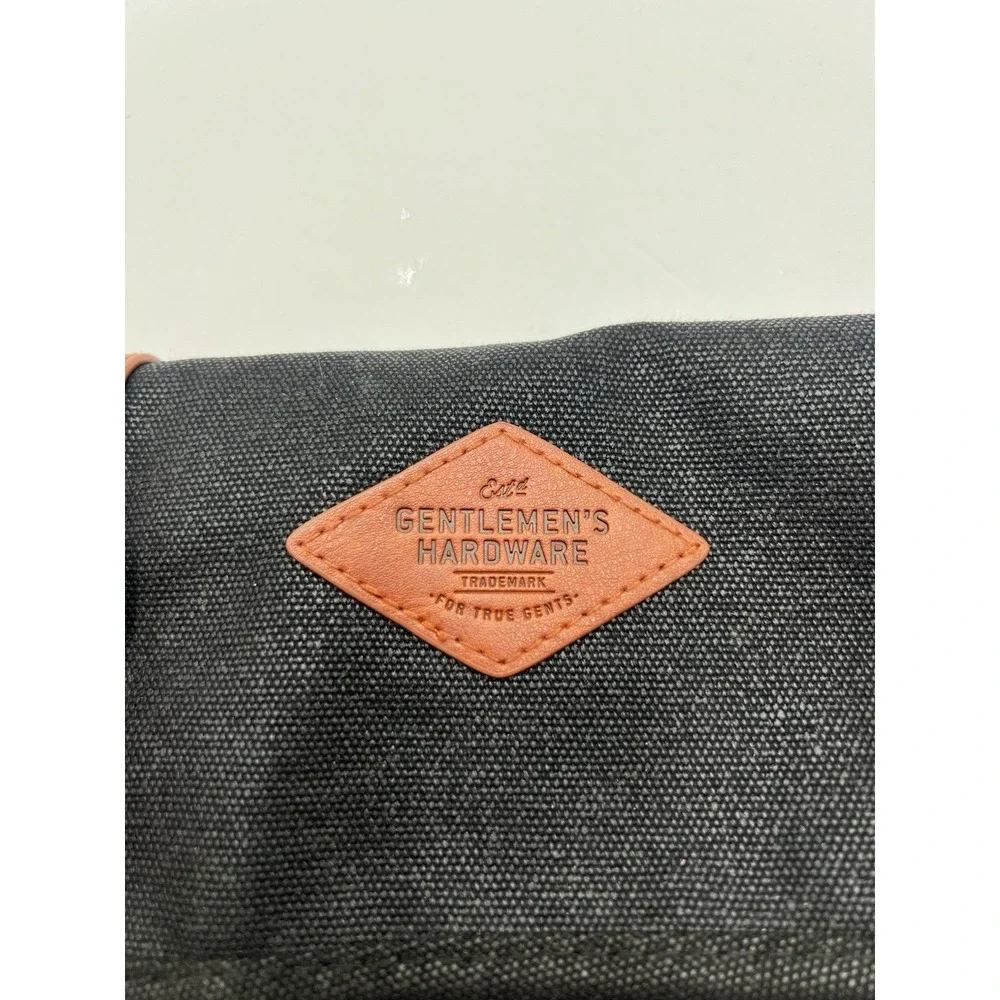 Gentlemen's Hardware GEN091 Charcoal Tool Roll Black Canvas Brown Buckle Tool